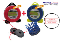 MAPEX Premium Set - Mähkopf - Bürsten Aufsatz - inkl. 2 Mähfaden